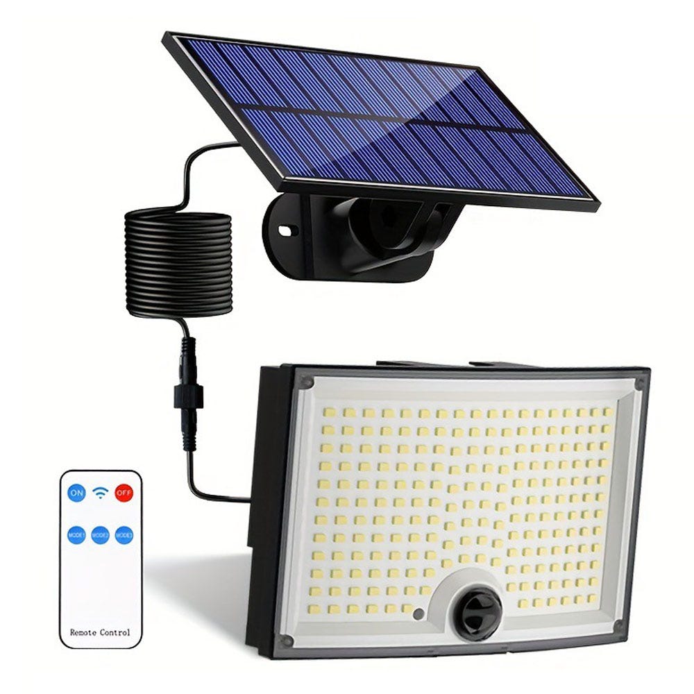 Projecteur solaire LED étanche détecteur lumière avec télécommande 200 W