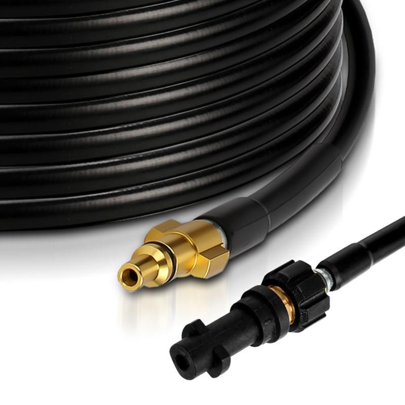 Tuyau Haute Pression 15m AIM Tools 4000 PSI - Tuyau Renforcé Fil D'acier Pour Nettoyeur Avec Raccords M22
