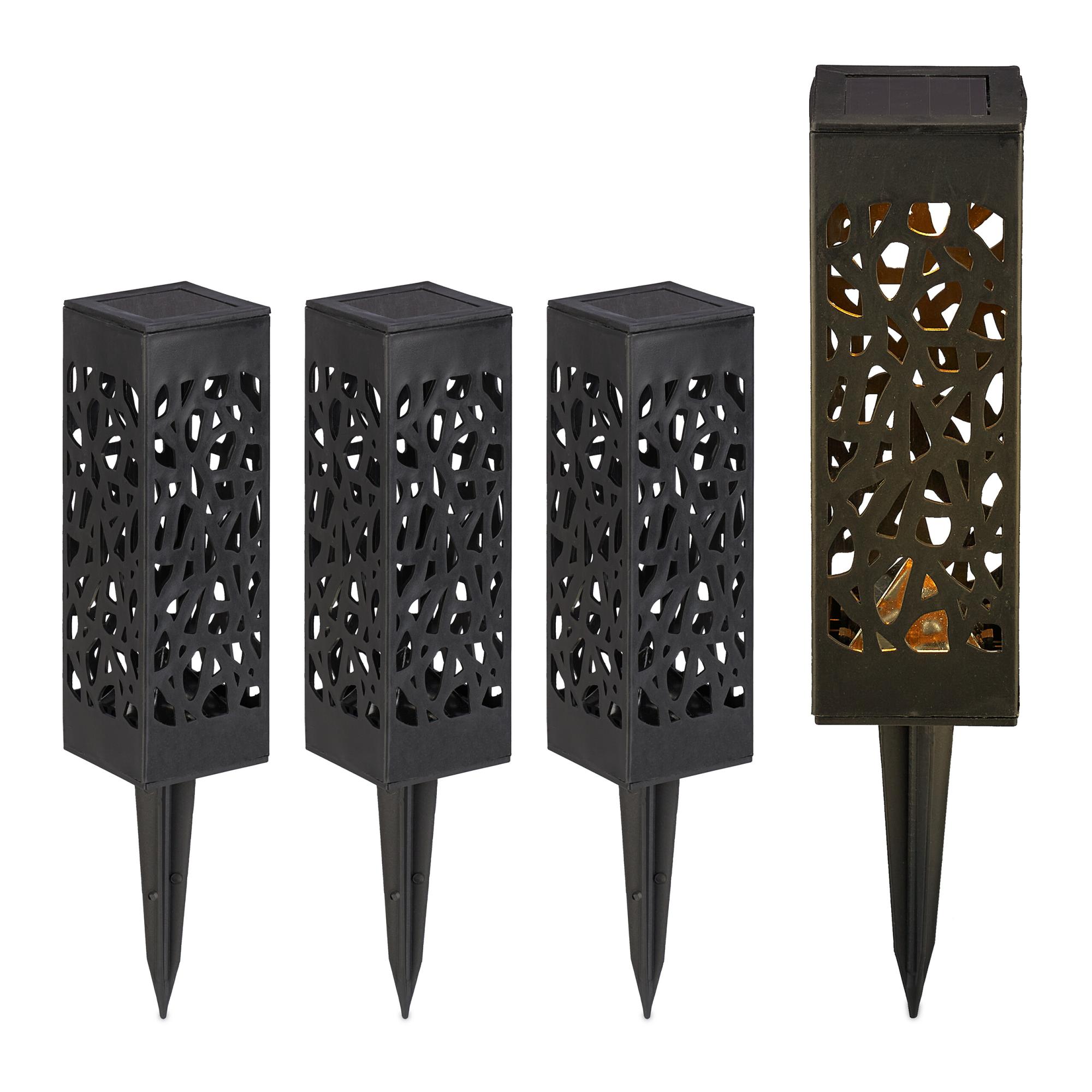 Relaxdays Lampade Solari Da Giardino, Set Da 12 LED Con Effetti Di Luce
