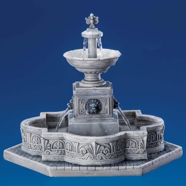 Fontaine carr e b timent du village de No l en porcelaine Titre par d faut