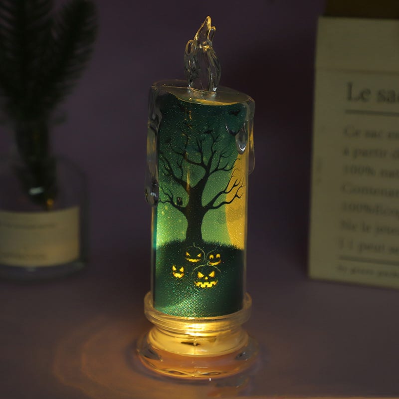 Bougie électronique LED sans fumée, décoration scintillante pour robe de  vacances d'Halloween, ornements de noël