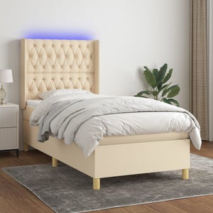 Maison Exclusive Estructura de cama de tela color crema 90x190 cm