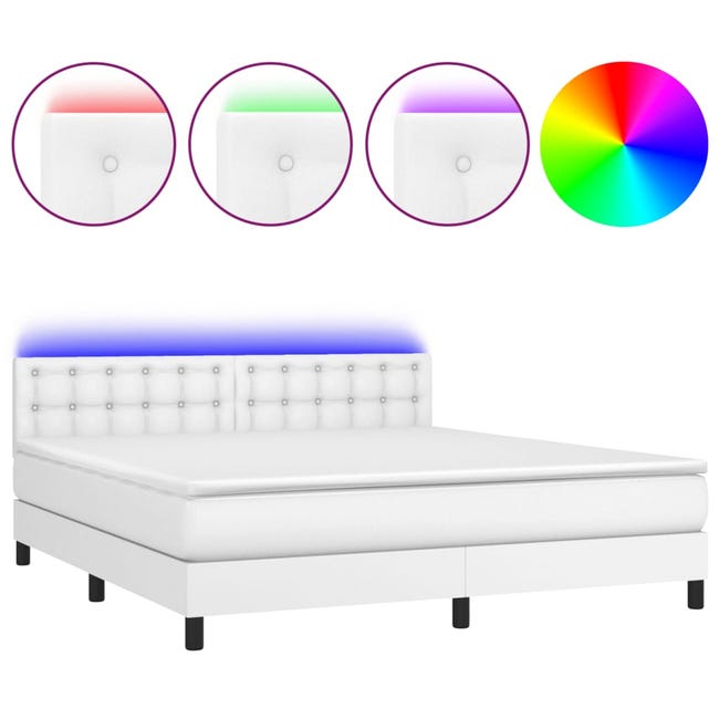 Maison Exclusive - Sommier à lattes de lit avec matelas et LED Blanc  160x200 cm