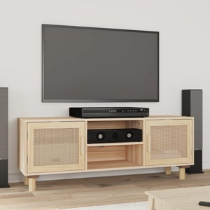 Mueble TV 140 en madera reciclada blanca de estilo natural Evan