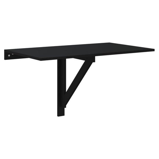 Table pliante murale en teck et métal noir 62 cm OUTLINE