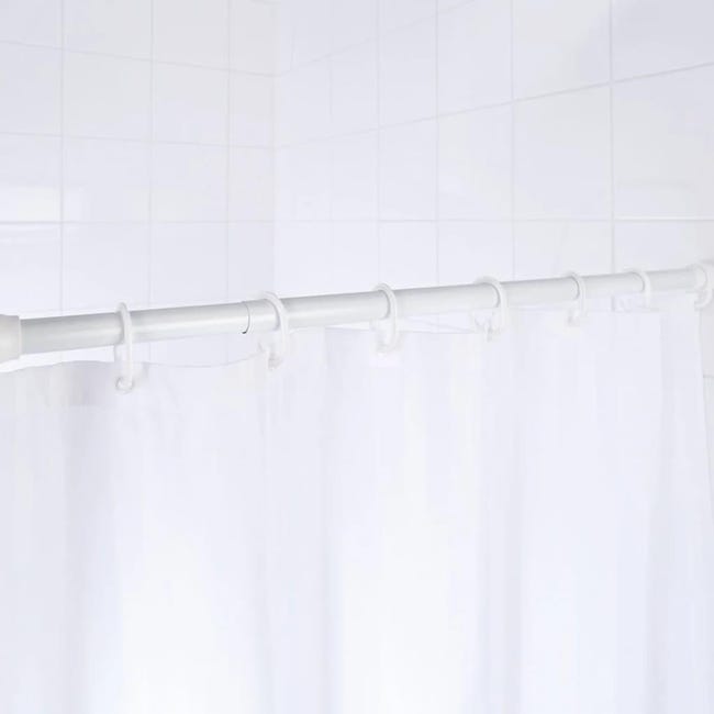 Barra cortina de baño curva blanco 20x90 cm