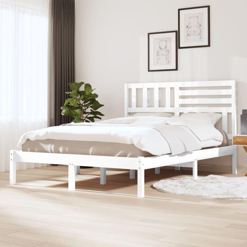 Maison Exclusive Estructura de cama madera maciza de pino blanco 150x200 cm