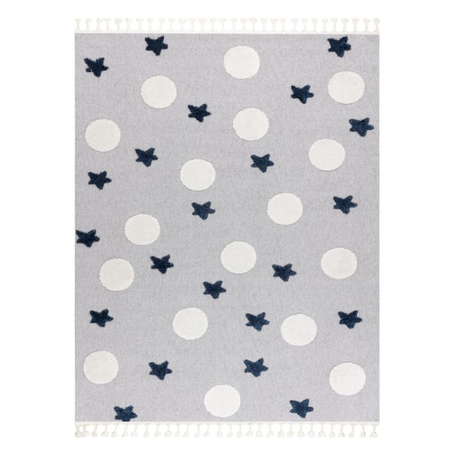 Alfombra YOYO GD75 gris blanco Estrellas circulos para ni os