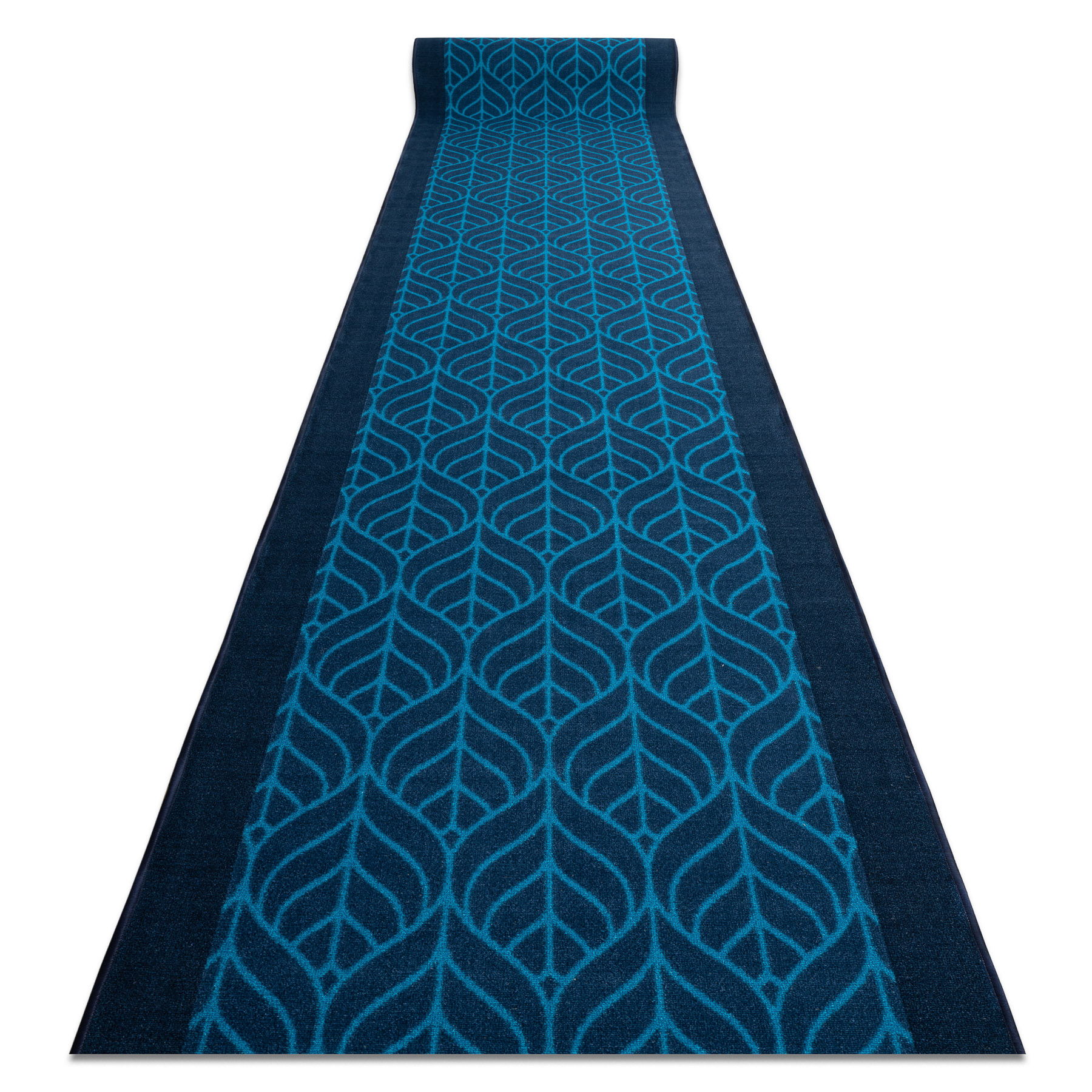 Alfombra de pasillo con refuerzo de goma pióra plumas azul oscuro 120cm 120x210 cm