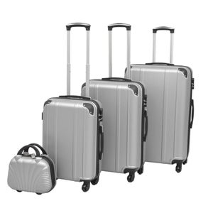 Valise de Voyage, Set de 4 valises I Coque Rigide ABS I Trolley Set de  valises I Serrure à glissière Incluse, roulettes 360° I S-M-L-XL Argent