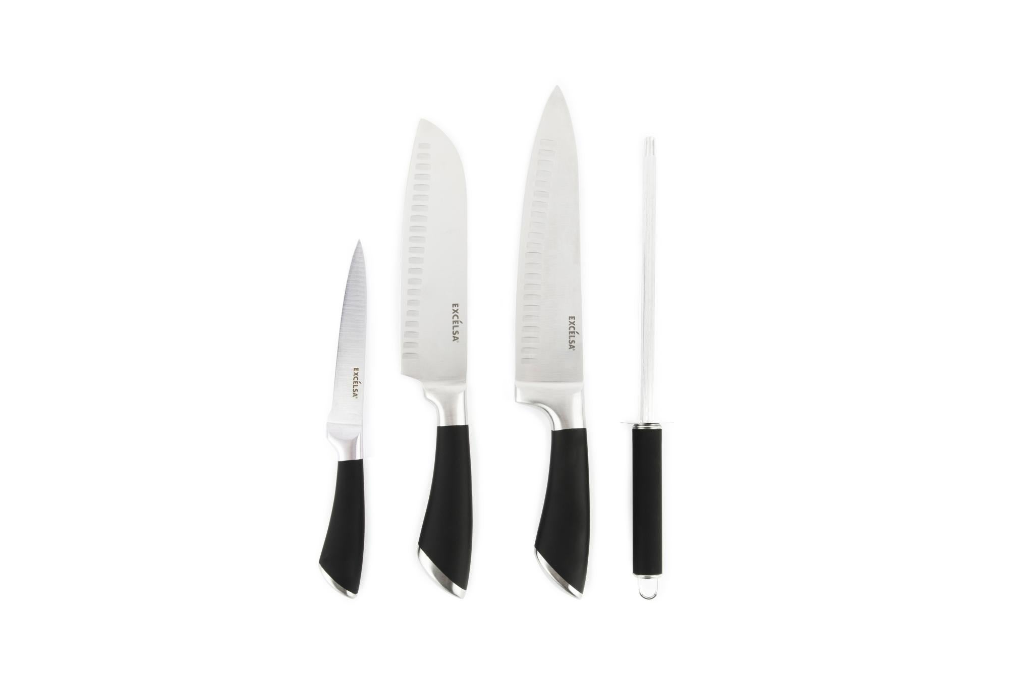 Alpina Set Coltelli Da Cucina 22 Pezzi In Acciaio Inox Con Ceppo In Legno E Forbici - Regalo Per La Casa