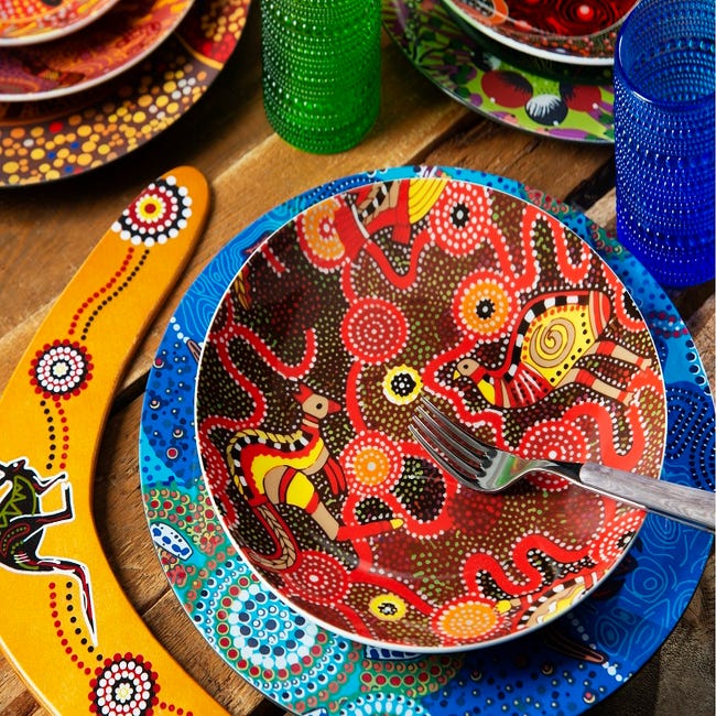 Excelsa servizio 18 piatti Aboriginal porcellana multicolor