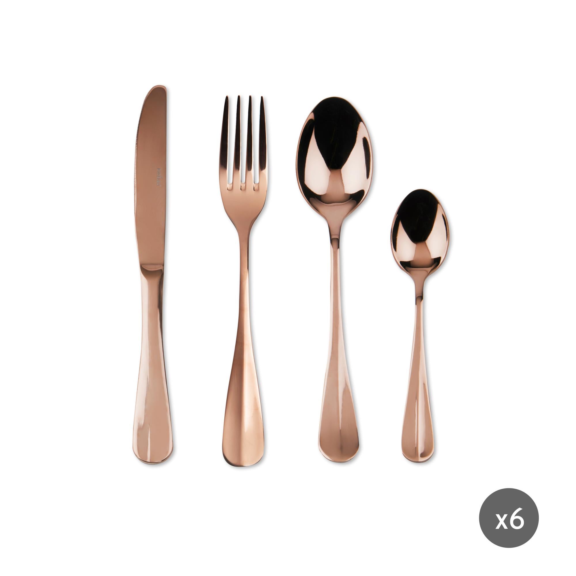 Posate Rame Collection Excelsa set 24 posate Copper acciaio rame | Leroy Merlin