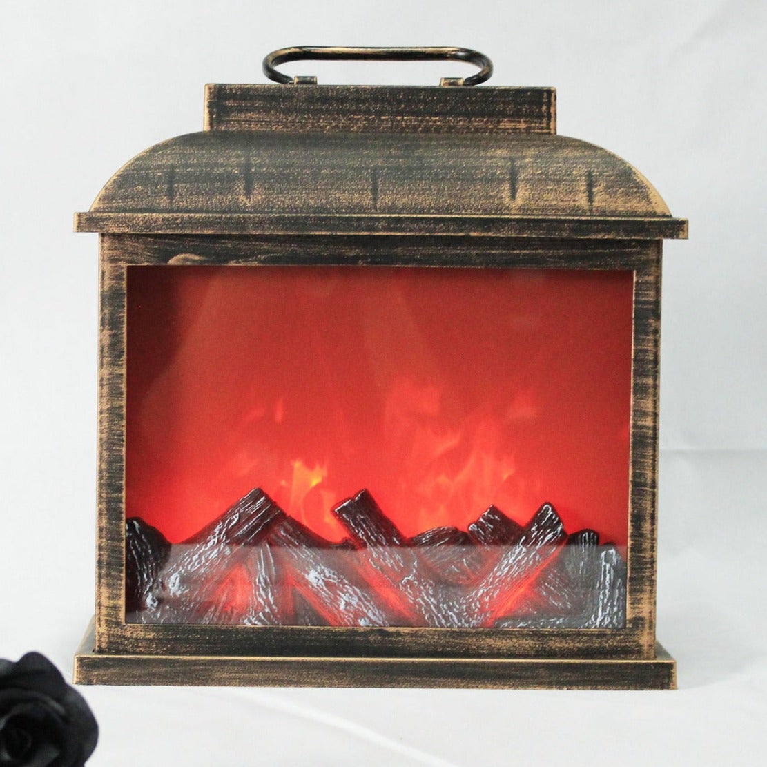 Luz de Llama Decorativa para Chimenea Eléctrica Empotrada Incorporada, con  Juego De Leños Efecto Decorativo Negro 65x14.2x38.2CM SELEOK