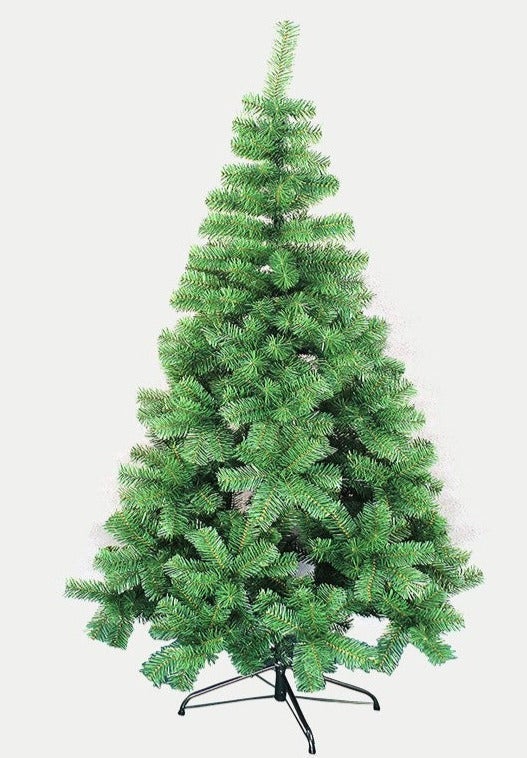 Árbol de navidad verde artificial extra relleno de hoja espumillón arboles soporte metálico 180cm