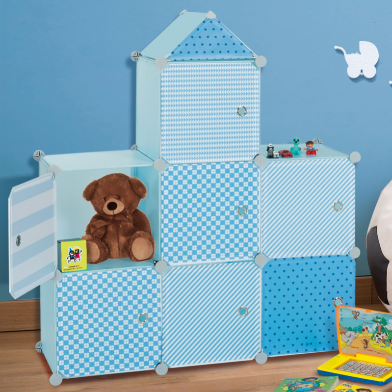 Meuble de rangement cube MERLIN enfant bleu 7 cases | Leroy Merlin