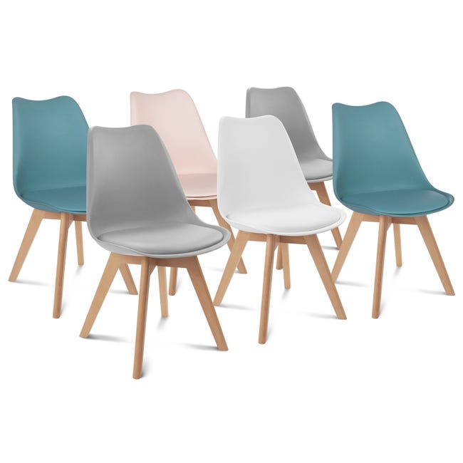 IDMarket - Lot de 6 chaises Mila en Velours Bleu pour Salle à Manger :  : Cuisine et Maison