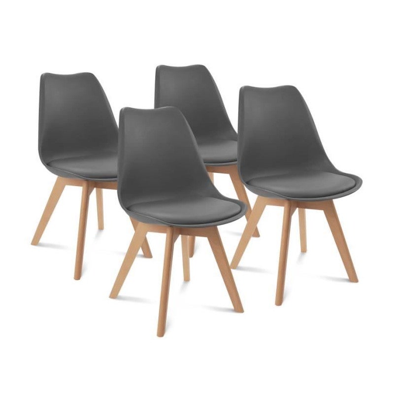 Idmarket - Lot de 4 chaises scandinaves SARA gris foncé pour salle à -  Chaises - Rue du Commerce