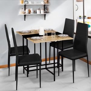 Ensemble table à manger 2 personnes + 2 chaises MDF - Style industriel - 80  x 53 x 74 cm