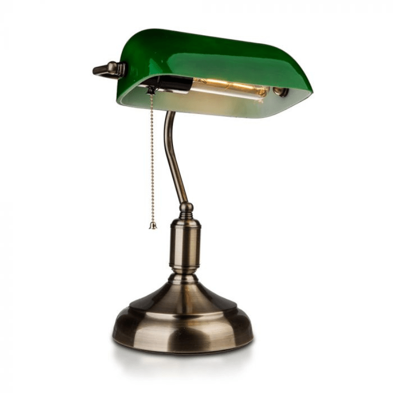 Lampe de Banquier Verte pour le Bureau - Vintage, Chic, et Rétro