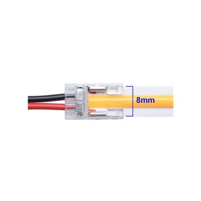 Connecteur Simple Ruban LED COB 24V 8mm - Installation Facile et