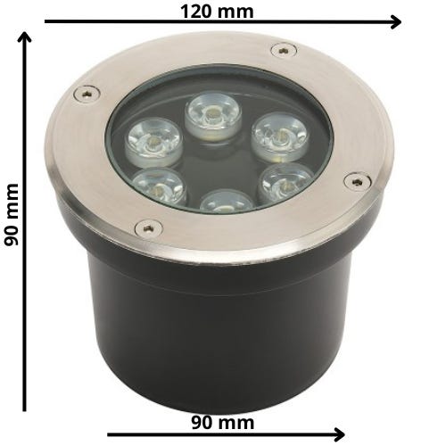 12V LED-Spot, acier inoxydable brossé, 1,7 Watt