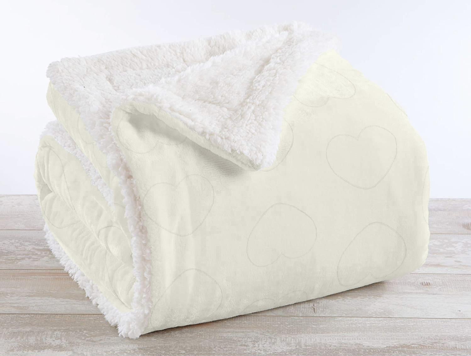 Coperta In Pile Sherpa LOMAO 130x160 Cm - Morbida Double Face Rosa Per Divano E Letto - 2