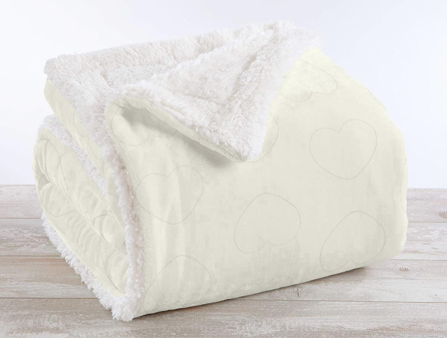 Beautissu Coperta Plaid Sherpa Double-Face 150x200 cm Coperta in Beautissu Coperta Plaid Sherpa Double-Face 150x200 cm Coperta in