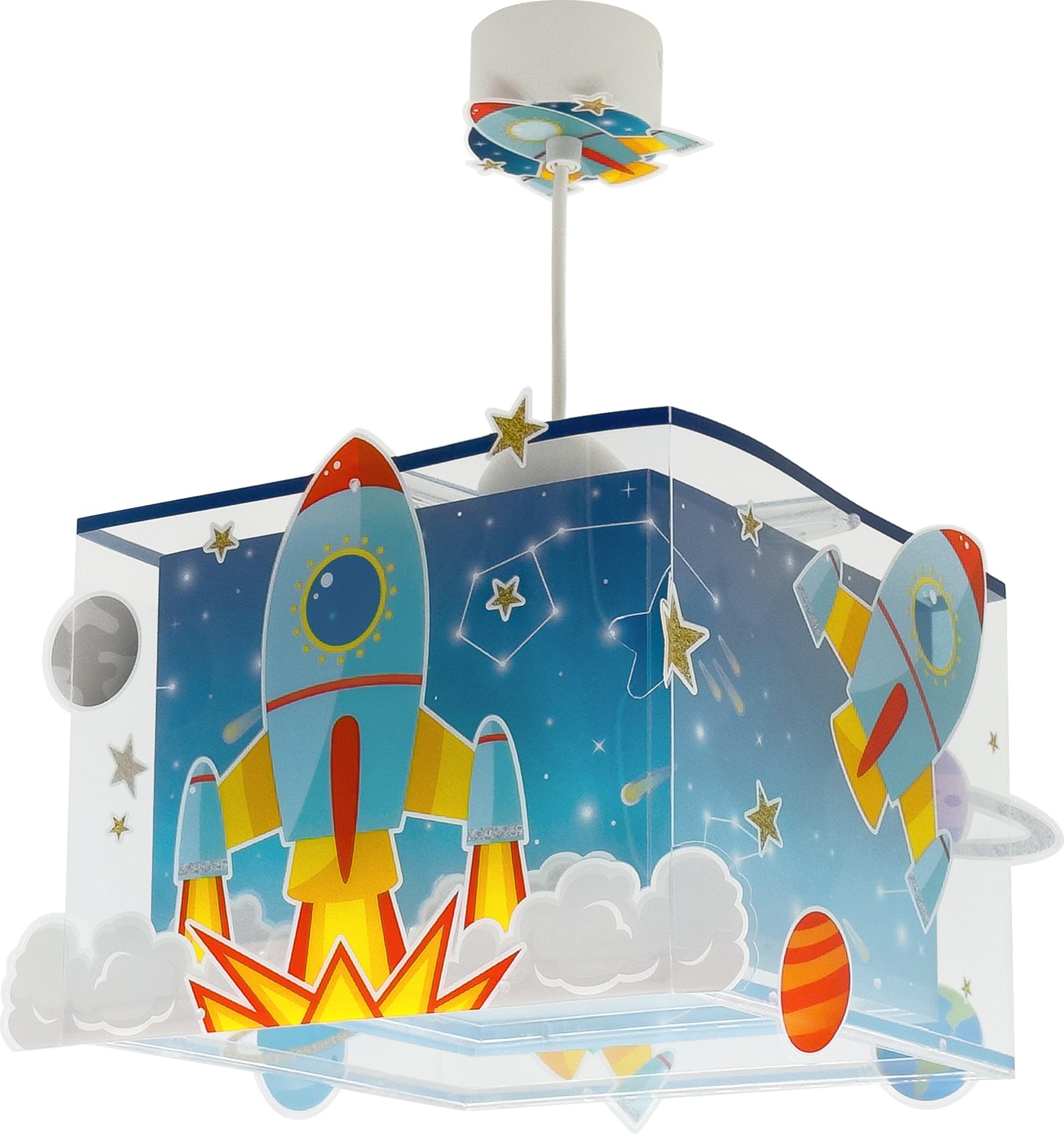 Lampada Da Tavolo Rocket Per Bambini – Lampada A Forma Di Razzo Con Effetto Fluorescente, LED G4 4W Inclusa, Brilla Al Buio