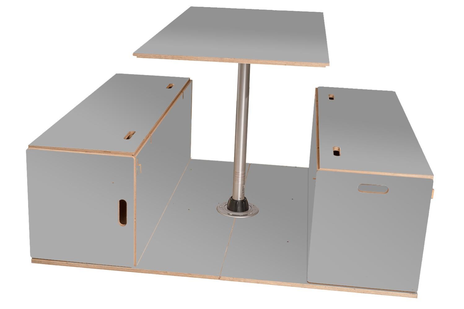 Kit camper Pirineos L en madera contrachapada con CPL gris (110x200x35