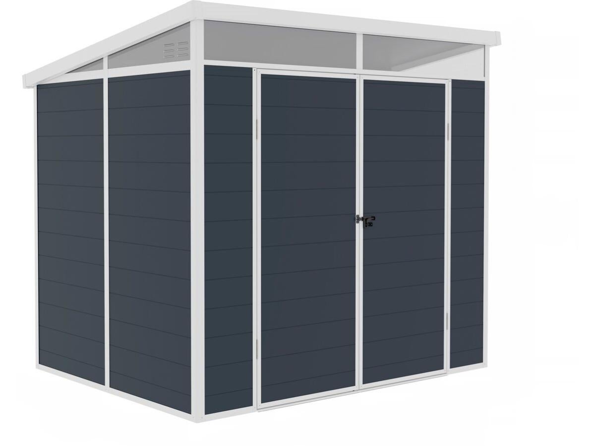 Abri de jardin "Detroit" en résine - Gris - 4.54m² - 1.91 x 2.38 m
