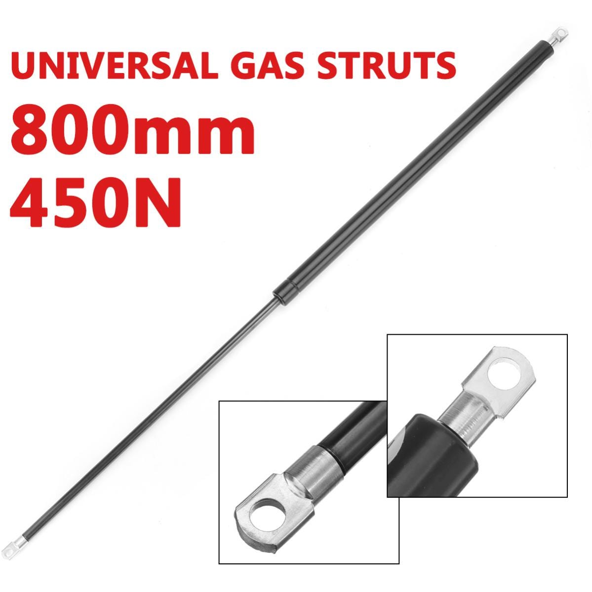 Vérin à Gaz Universel 400MM 2400N - 2 Pièces Avec Têtes à Rotule, Force 50N à 3000N, Longueur 150-3000mm Pour Voiture, RV, Meubles