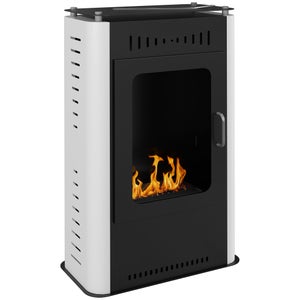 SogesHome NSDCA-10ZSSXFP04WH Chauffage électrique réglable pour cheminée  avec cheminée indépendante et flamme 3D Blanc