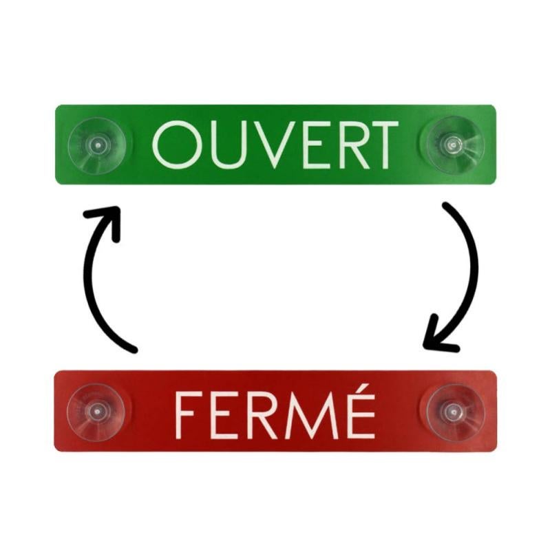 Panneau OUVERT-FERMÉ PVC A5 | Fixation Ventouse - Pour Commerce, Boutique
