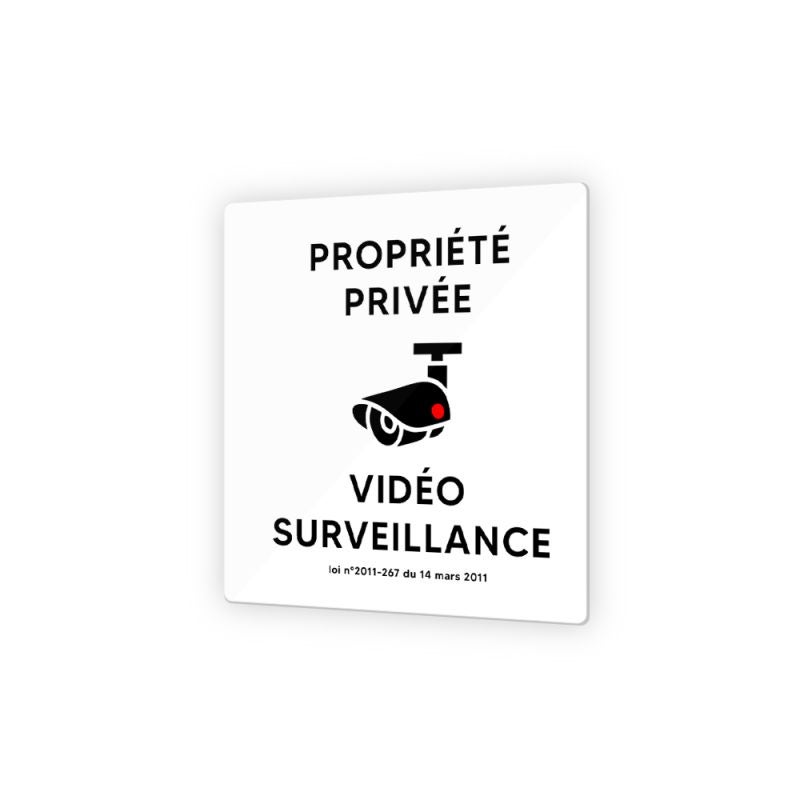 Panneau de signalisation Alarme Propriété Privée Sous Vidéosurveillance 150  x 210 mm Matière Adhesif