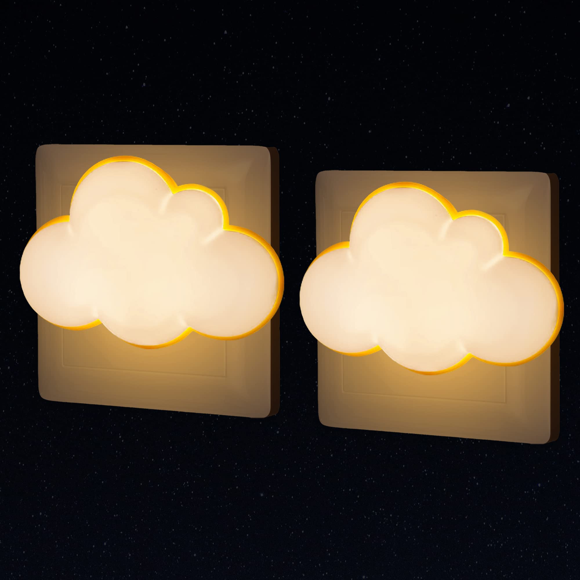 Luz Nocturna Nube Enchufe Eléctrico, Juego de 2 Lámparas de Noche Infantiles  Nómadas con Sensor Crepuscular, Lámpara de Pared LED