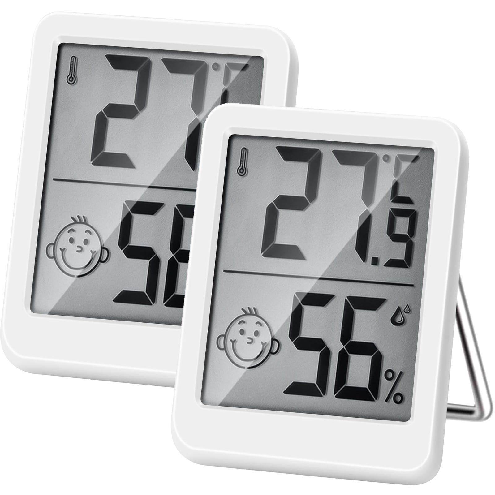 Thermomètre et hygromètre d'intérieur numérique de haute précision,  moniteur de température et d'humidité, indicateur thermo-hygromètre (2  pièces)