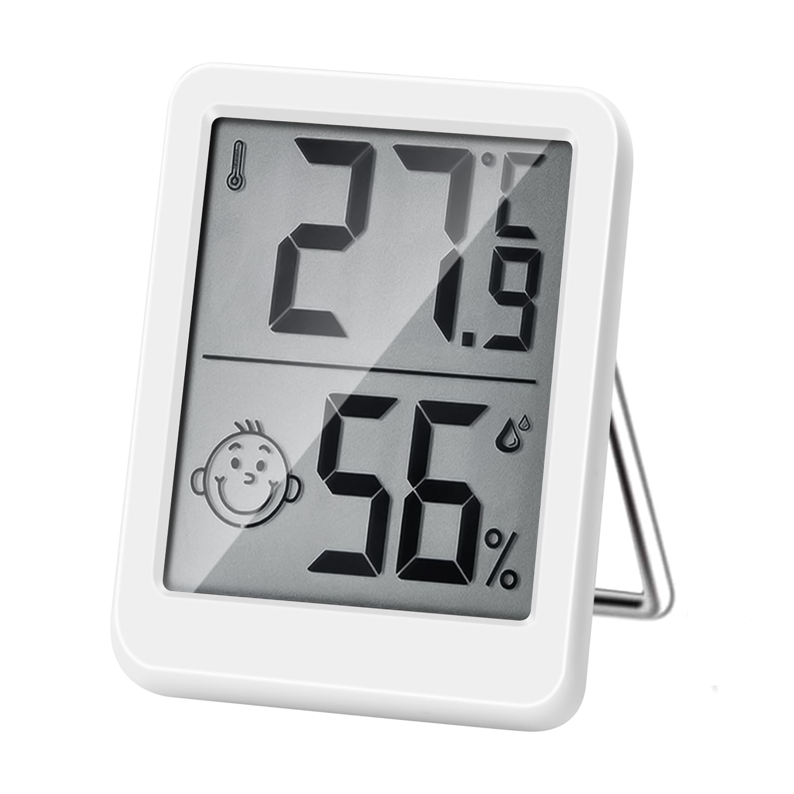 Thermomètre numérique LCD hygromètre hygromètre Chambre d'intérieur Horloge  de température blanc