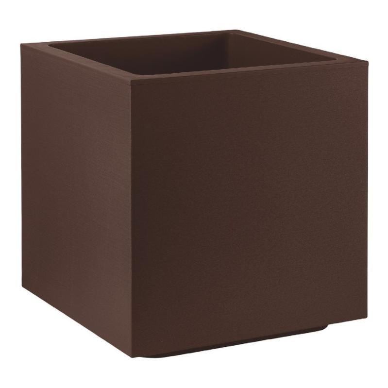 Vaso Quadrato In Plastica Resistente - Colore Terracotta, Con Fori Di Drenaggio - Prodotto In UE, Per Interni/Esterni