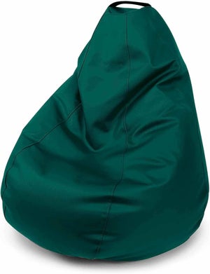 Puff pera verde de tela de poliéster con relleno incluido de 75x130x75 cm