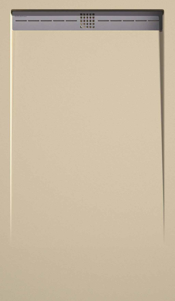 Plato de ducha de resina lime, acabado liso antideslizante c-3 con capa de gel coat incluye válvula y rejilla inox-crema190x70