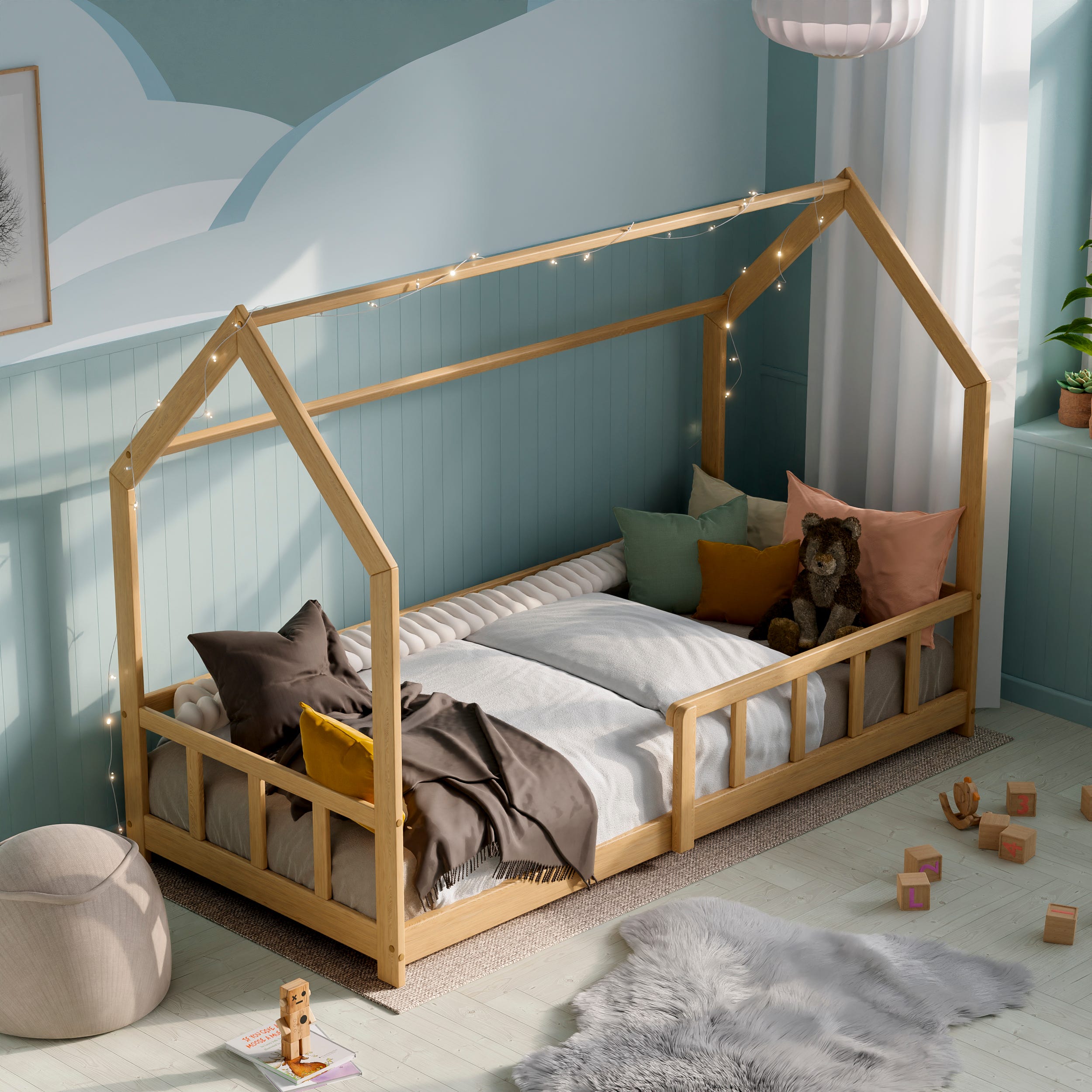 Encantadora habitación infantil con cama tipi 
