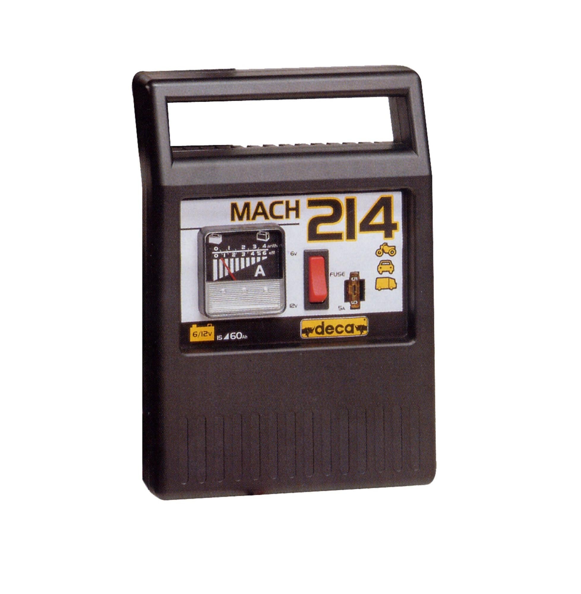 Mach 214 - Caricabatteria Portatile Per Auto, Compatto E Facile Da Usare, 6V-12V Fino A 60Ah
