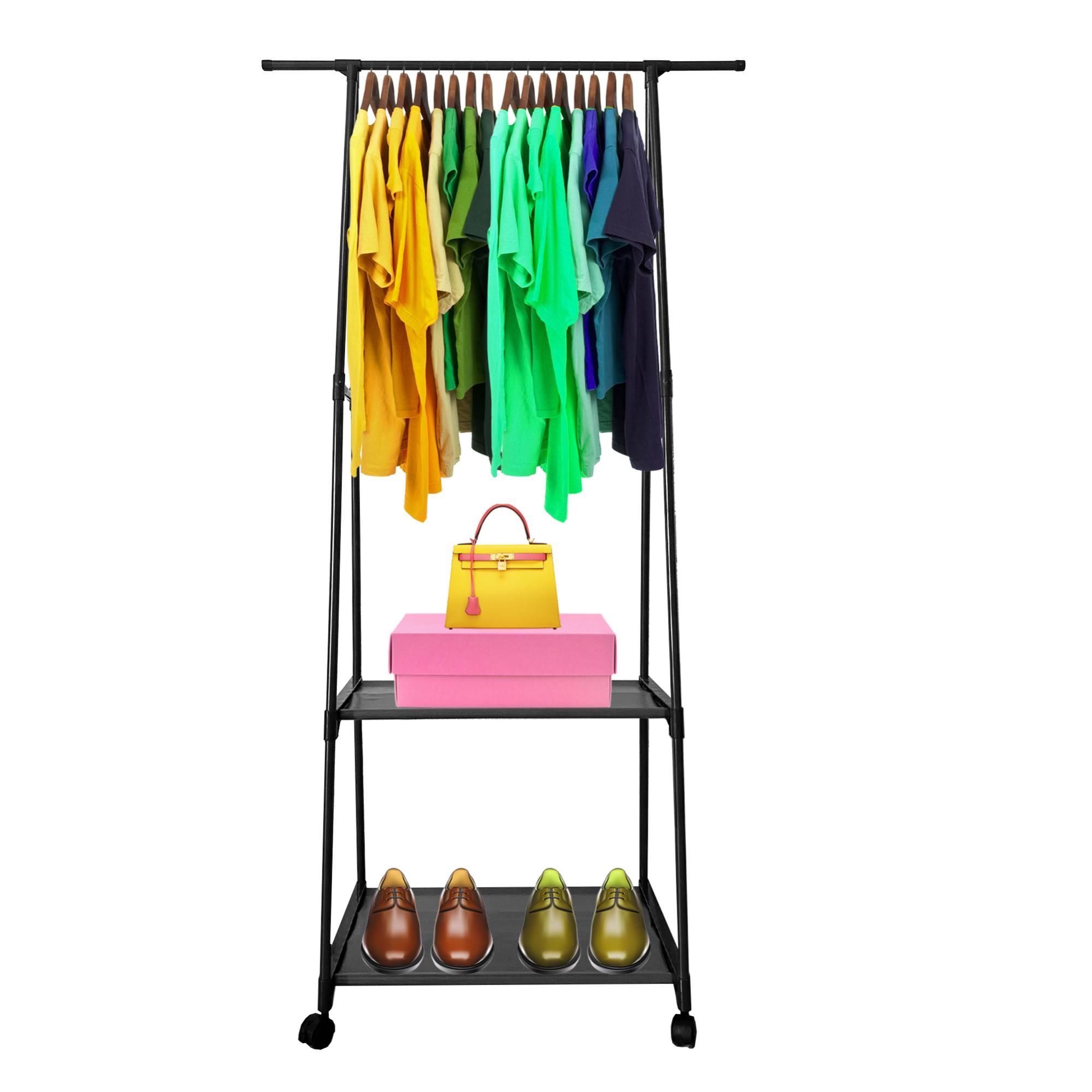 Perchero Burro Majestic Nyana Home 160x55x42 cm 3 baldas 1 barra superior Negro Leroy Merlin