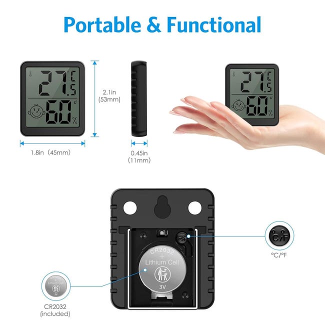 Thermomètre Hygromètre intérieur Digital Température intérieure-humidité