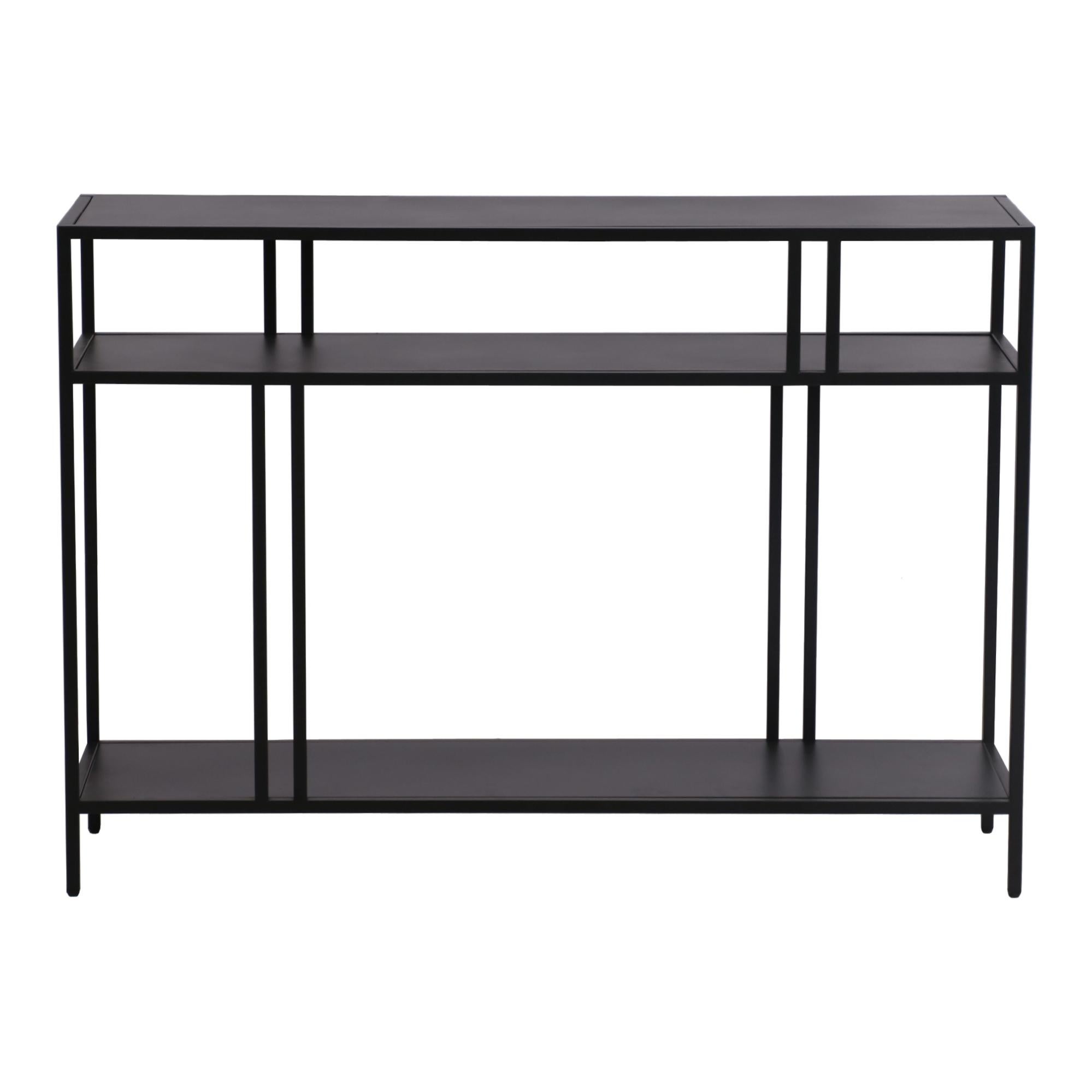 Gravee - Tavolo Consolle Con Ripiani, 85x30x81 Cm, Oro, Struttura In Metallo, Mobile D'Ingresso E Corridoio