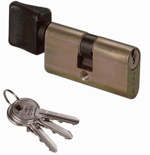 Cilindro Serratura Thirard - Europeo 40x30mm, Anti-estrazione, Nichel, 3 Chiavi, Per Pomolo