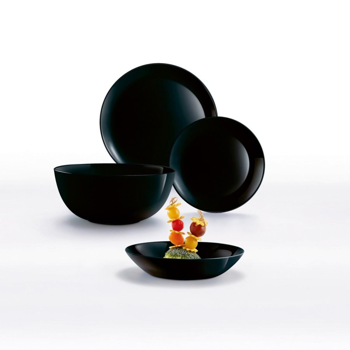 Vajilla Luminarc Diwali Black Negro 19 piezas Vidrio templado
