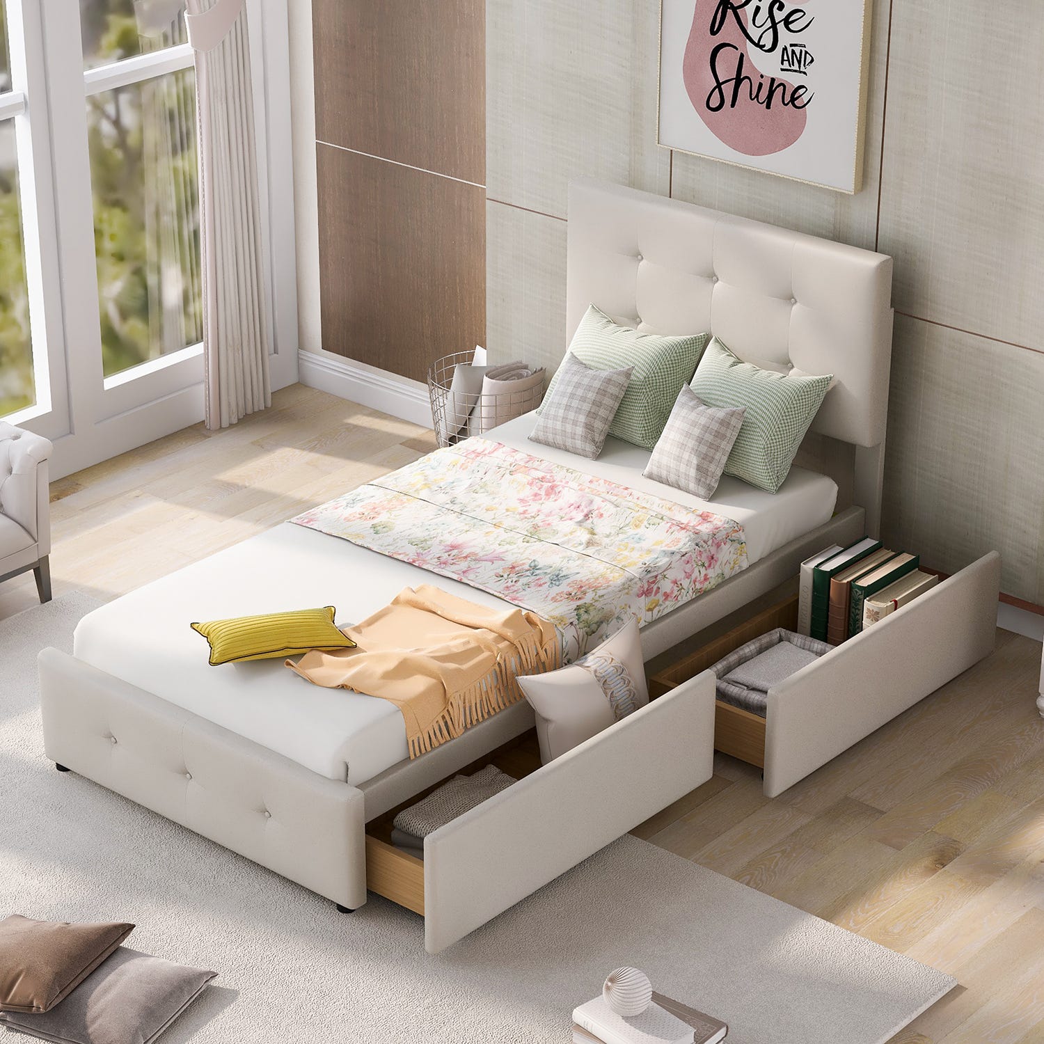 Sweiko - Cadre de lit Plateforme bois, lit adulte avec tête de lit