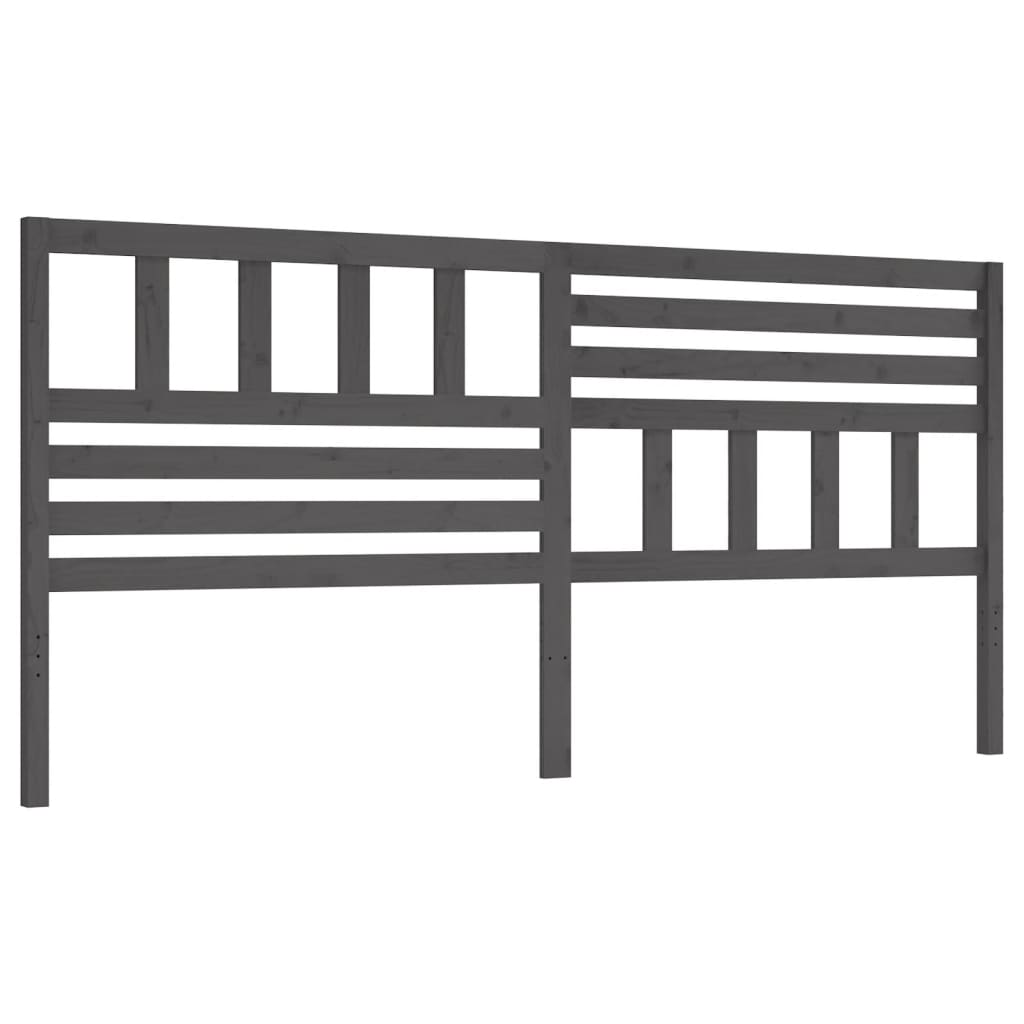 Tête de lit accessoire couchage chambre à coucher meuble 206 x 4 x 100 cm  bois de pin gris TDL0203322